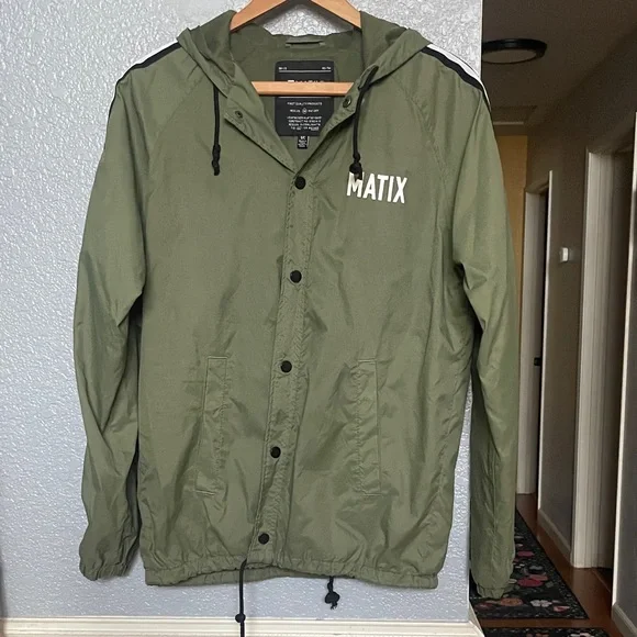 Compton Surf Club Matix Olive Hooded Windbreaker - Picture 1 of 6
